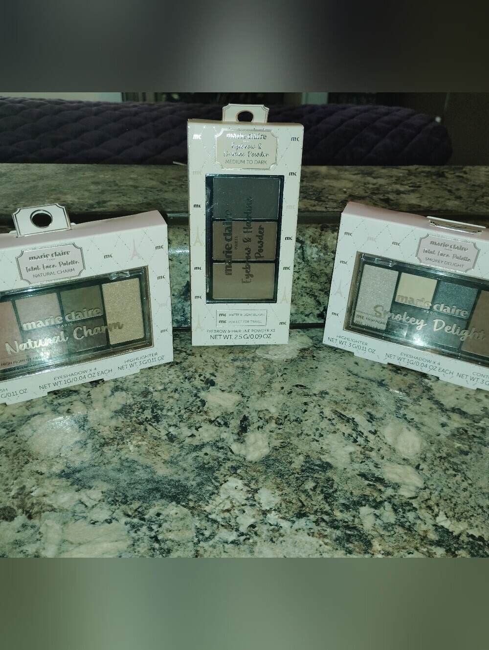 Set of 3 Brand New Marie Claire Paris Makeup Palettes: Natural Charm, Smokey